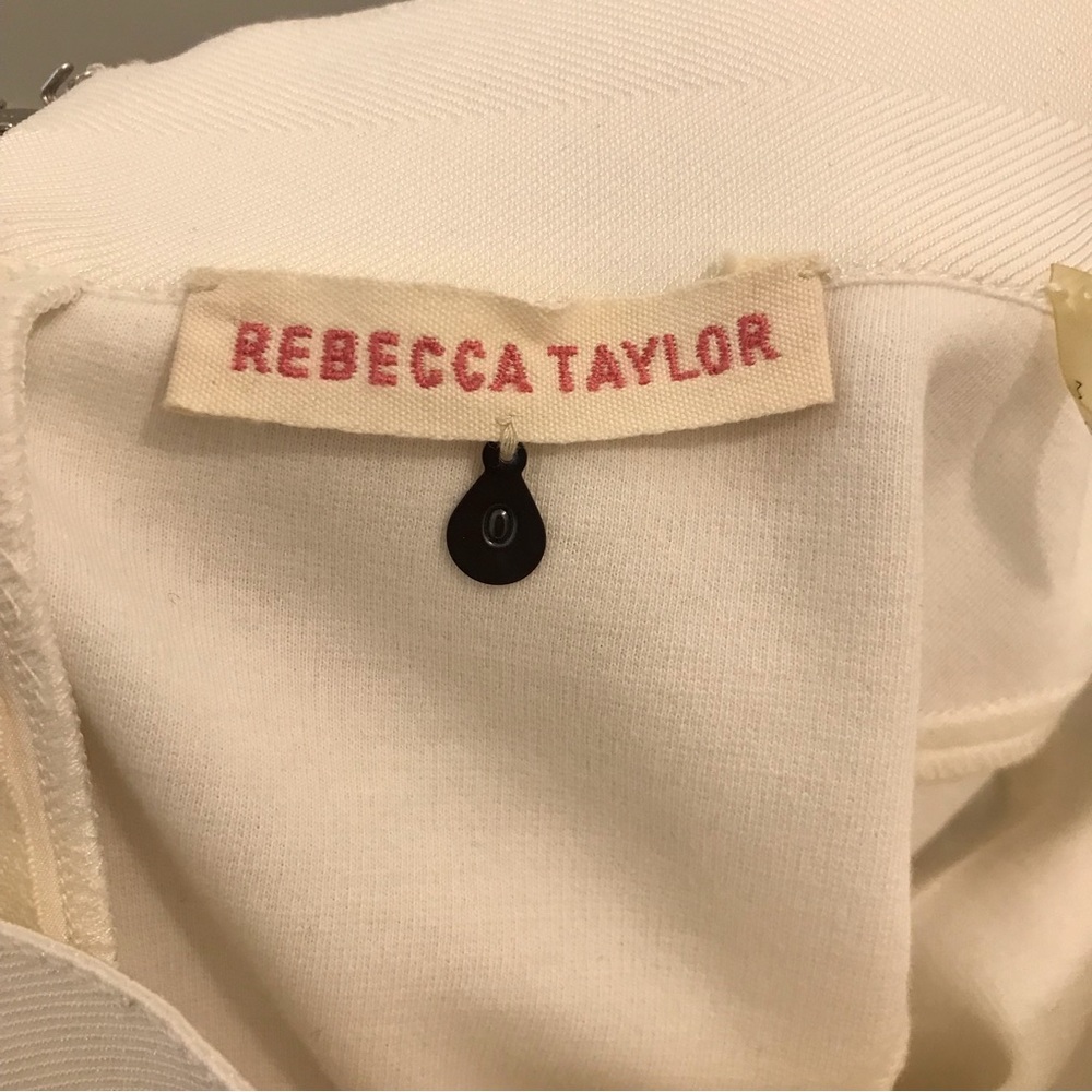 Rebecca Taylor Fit and Flare Skirt 0 white cotton silk - Picture 6 of 8